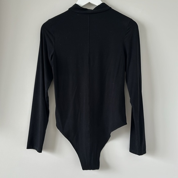 Target A New Day Mock Neck Black Bodysuit Long Sleeve Tight Top Casual Basic - Picture 6 of 9